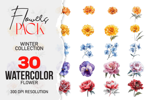 Download Watercolor Flowers Floral Border Clipart - Flowers Collection