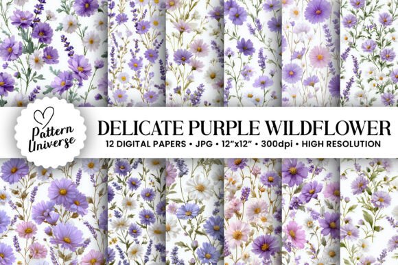 Download Delicate Purple Wildflowers Patterns - Flowers Collection