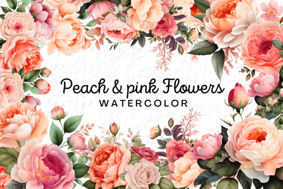 Download Pink &amp; Peach Flowers Watercolor Clipart - Flowers Collection