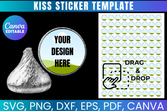 Download Kiss Sticker Editable Canva Template - Premium Resources