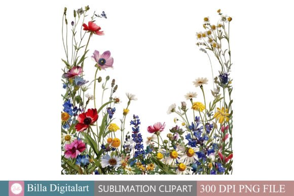 Download Free Wild Flowers Floral Border Clipart - Flowers Collection