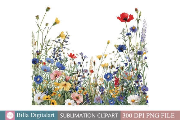 Download Free Wild Flowers Floral Border Clipart - Flowers Collection