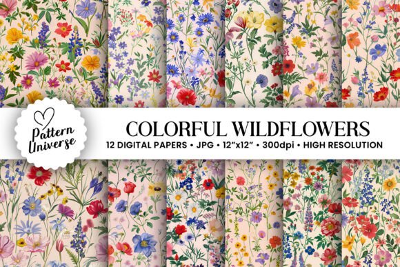Download Colorful Cute Wildflowers Patterns - Flowers Collection