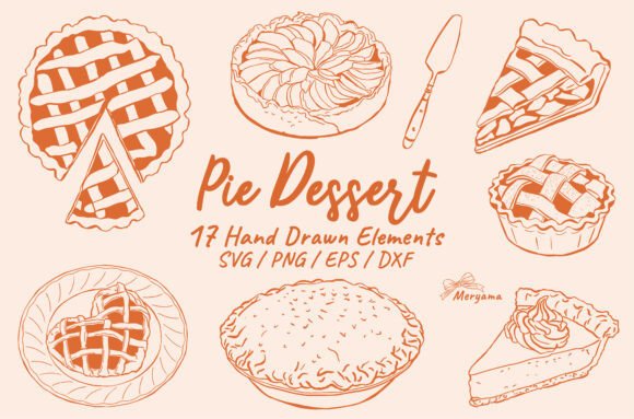 Download Hand Drawn Pie Bakery Dessert SVG PNG - Dessert Collection