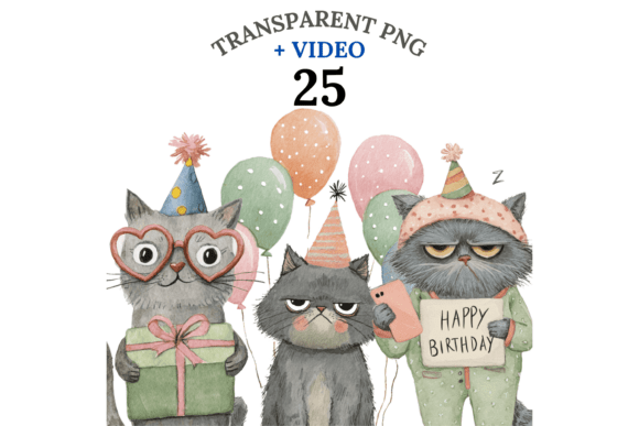 Download 25 Birthday Cat Clipart - Birthday cat clipart Collection