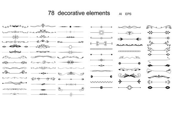 Download 78 Decorative Elements. - Decorative Collection