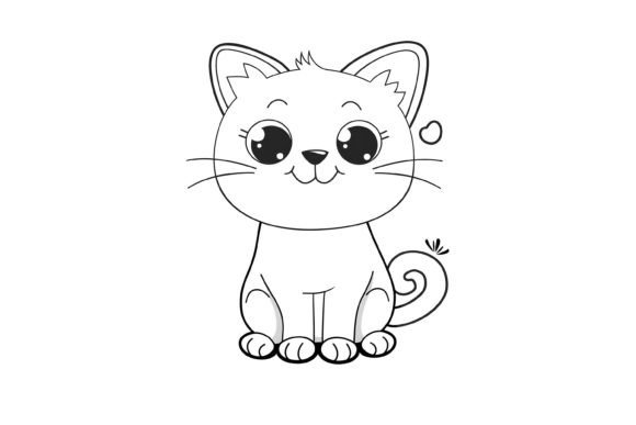 Download Cute Cat Coloring Page for Kids - Premium Resources