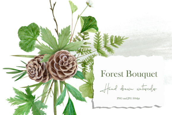 Download Watercolor Forest Wildflowers Bouquet - Flowers Collection