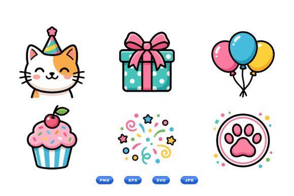 Download Cute Birthday Cat Clipart - Birthday cat clipart Collection