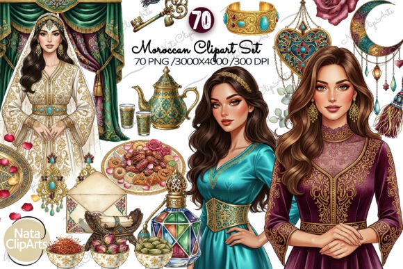 Download Moroccan Night Glam Clipart Set PNG - Night Collection
